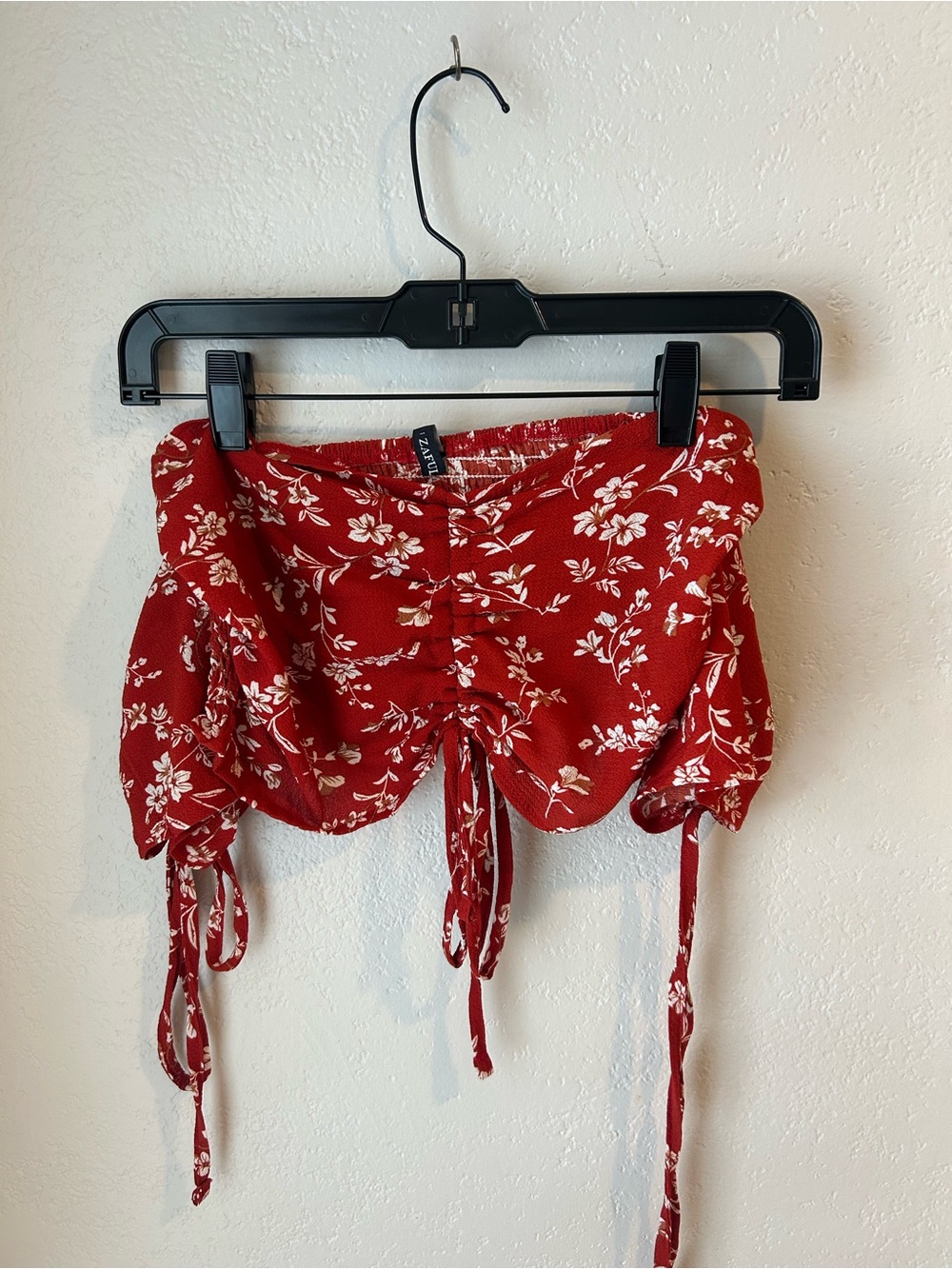 Red Floral Drawstring Top & Short Set